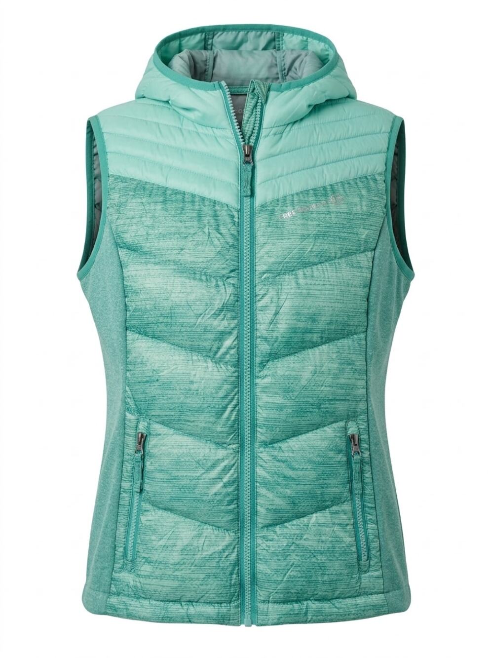 Free Country Green Full Zip Hooded Collared Sleeveless Jacket Women Size L